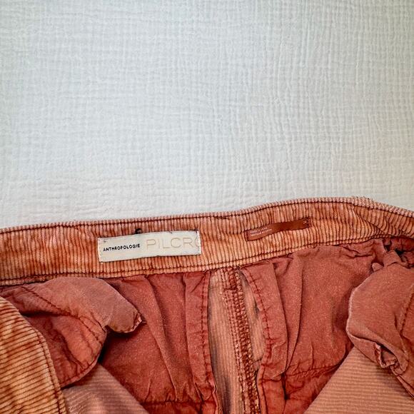 Pilcro Corduroy High Rise Cropped Wide Leg Pants Dusty Rose Orange Women’s 24 - Picture 9 of 15